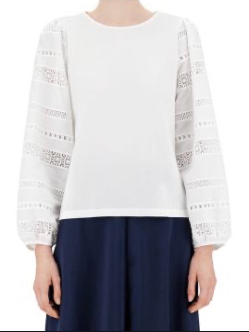 Weekend Max Mara Giotto Embroidered Sleeve Top - Size XL